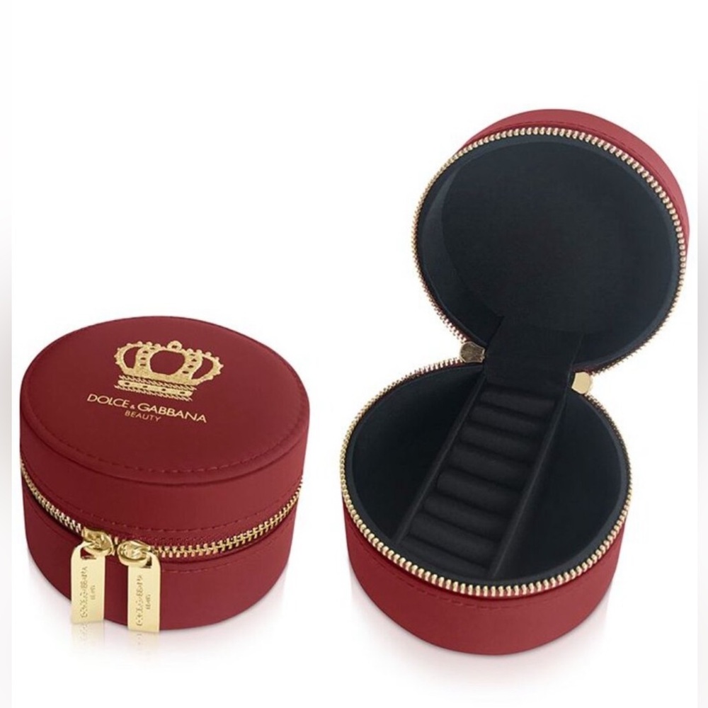 Dolce & Gabbana Burgundy Jewelry Box with Gold Details
